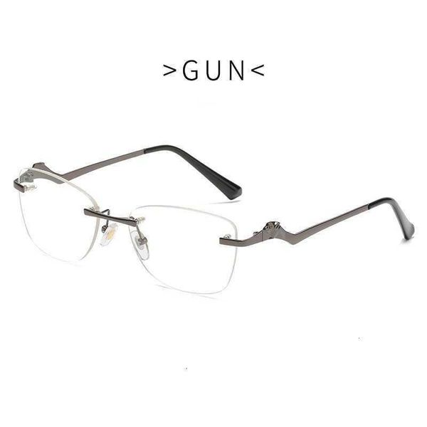 

kajia 2023 new frameless leopard head sunglasses fashion men's and women's sunglasses fashion personality glasses irou 645, White;black