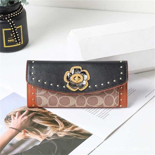 

luxury handbag new golden classic fashion live leather camellia flower long wallet large capacity women's bag 65% off store sales, Red;black