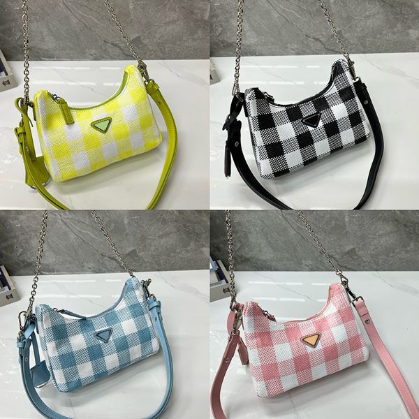 

designer bag luxury triangle badge handbag chain bag crossbody bag classic plaid bag fashion girl bag