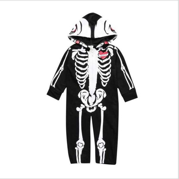 

halloween baby kids romper skull skeleton boys girls warm infant cool long sleeve jumpsuit cotton festival costume, Blue