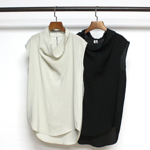 

toteme viscose blend draped lapel sleeveless shirt top, White