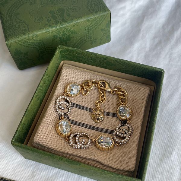 

designer bracelets bracelets new double letter heart diamond bracelets jewelry, Golden;silver