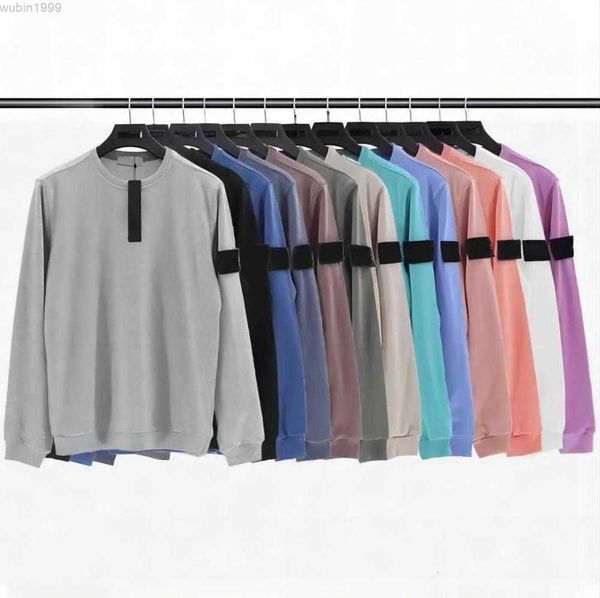 

designers classic badge sleeve long bottom shirt men and women couples loose simple cotton versatile motion current m-2xl, Black