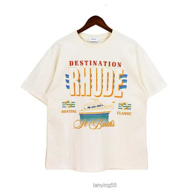 

rhude men's tee designer plus size t shirts t-shirts heavy weight big t-shirt vintage hip hop oversized tee women men short sleeves str, White;black