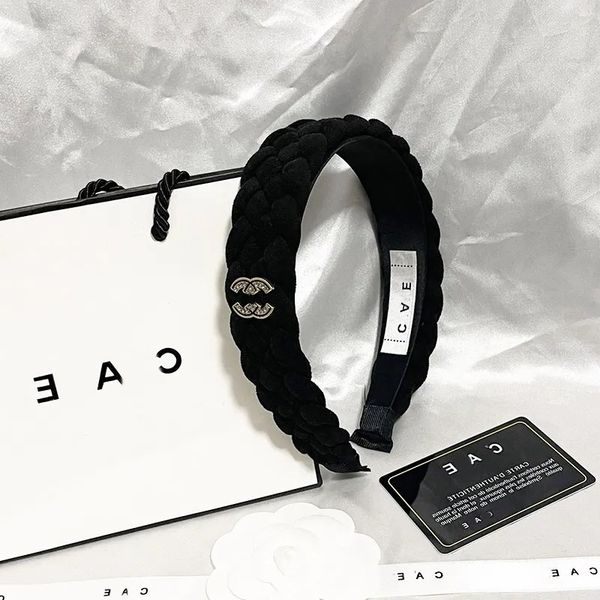 

fashion designer headbands women solid color brand letter french large bow diamond hairband fashion womens autumn sport hair hoop vintage he