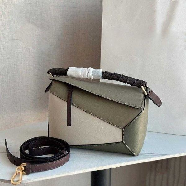 

puzzles high-end geometry bag designer crossbody handbag women's leather patchwork tote embroidered shoulder strap messenger bag