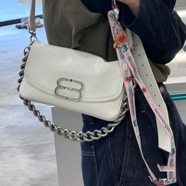 

crossbody underarm shouder bags bb soft flap designer bag fashion silver thick chain strap bag women handbag purse leather clutch evening sa