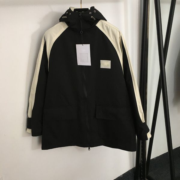

womens hooded windbreakers creative pocket designer coats christmas gift for female brand outerwear winter coats, Black