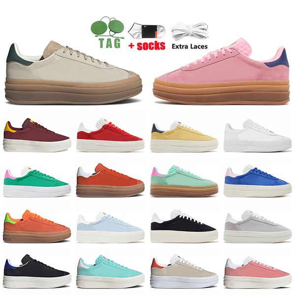 

low fashion gazelle bold designer shoes women casual shoe og platform woman trainers lucid blue pink green orange glow gum super pop gazelle, Black