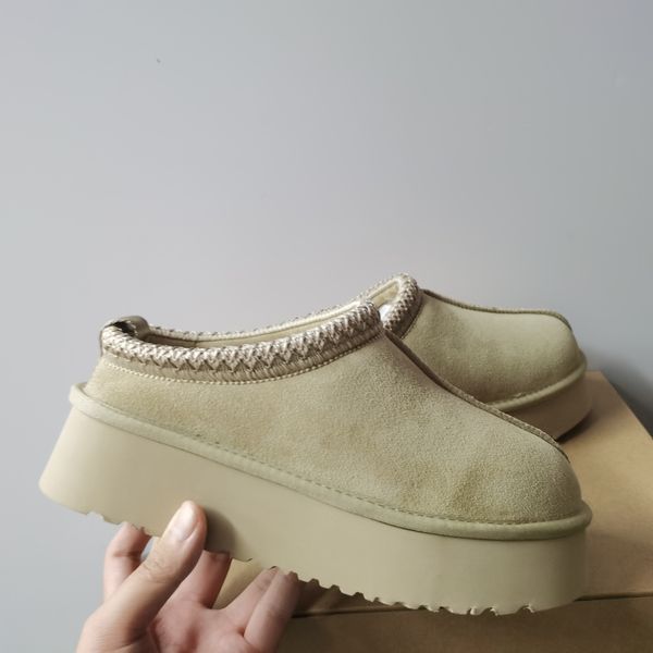 

tasman ugglies slippers chestnut fur tazz slippers sheepskin shearling tazz new mules women men ultra mini platform boot slip-on shoes suede, Black