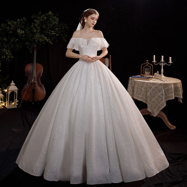 

white shiny a line wedding dresses for bride backless bling wedding dress vestidos de novia designer bridal gowns beach boho bridal party go