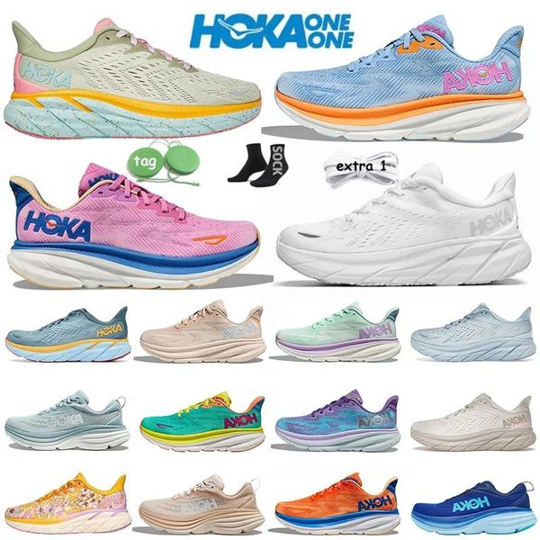 

hoka one clifton 9 8 outdoor athletic shoes sneakers hokas bondi 8 mens women white harbor mist orange carbon 2 vibrant sports trainers runn