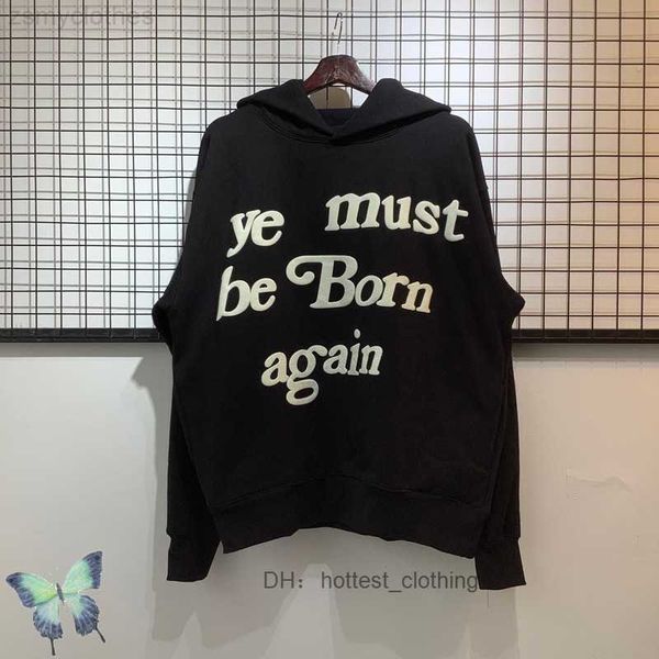 

oversize high qualtiy ye must be born again hoodie sweatshirts fleece warm hooded nofs hoodie hellstar wqov, Black