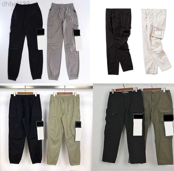 

luxurious designer men's pants compass badge wash function side casual overalls couple models m-xxl, Black