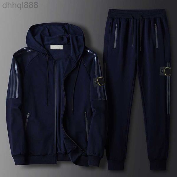 

fashion sportswear men's leisure suit outdoor running hoodie pants two sets of luxury simple fashion brand spring and autumn new thin c, Gray