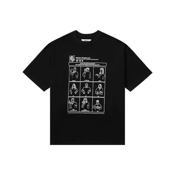 

mm6 designer quality t high shirt digital margielas pattern summer casual short sleeved t-shirt 8xvd 8xvd, White;black