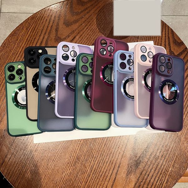

skin feel magnetic wireless charging cases for iphone 15 14 plus pro max 13 12 11 hybrid hit color cd grain hard pc plastic soft tpu frosted