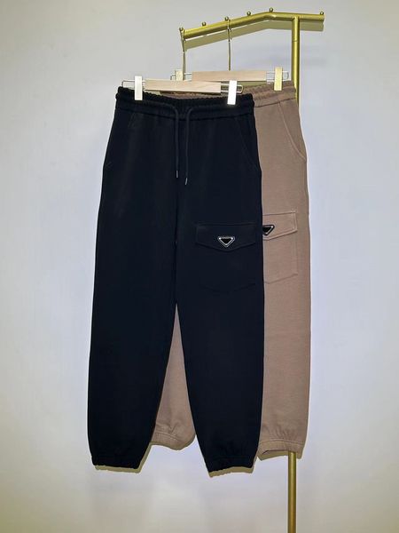 

men's plus size pants round neck embroidered and printed polar style summer wear with street pure cotton 2rf, Black;brown