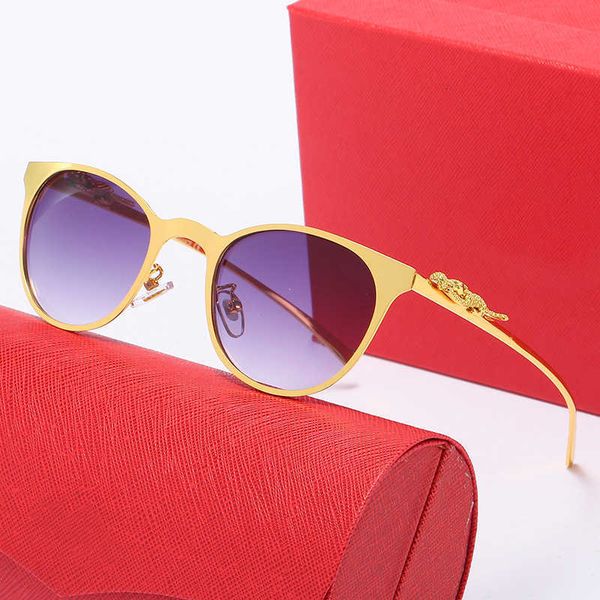 

fashion toad glasses men's and women's new kajia sunglasses leopard head metal sunglasses full frame, White;black