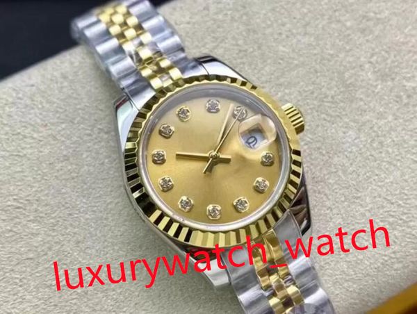 

multi-color fashion rose gold ladies dress watch 26mm mechanical automatic women's watches stainless steel strap bracelet wristwatch, Slivery;brown