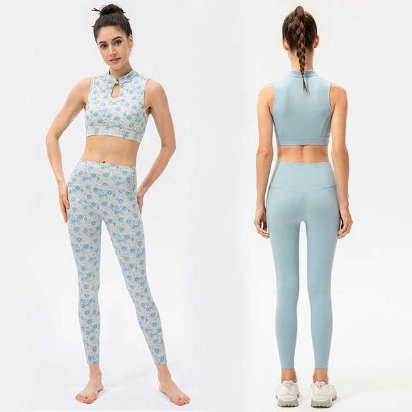 

yoga outfit activewear 2 piece suit work out running gym tie-dye workout bra and yoga leggings set