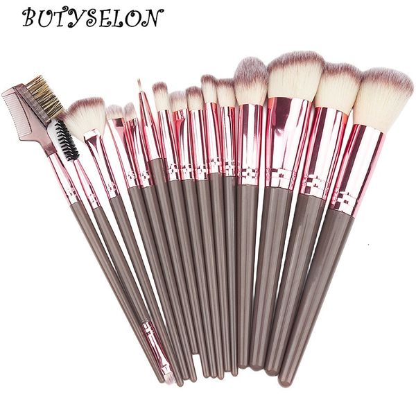 

makeup tools 15pcs grey korean brush set cosmetic powder eyeshadow foundation blusher blending make up brushes beauty tool accessories 23082