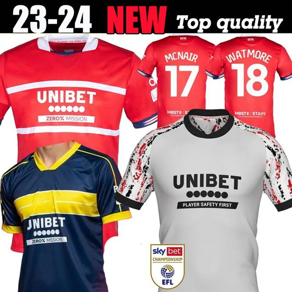 

2023 2024 middlesbrough soccer jerseys home 23 24 tavernier payero howson mcnair bola birmingham football shirt uniforms men and kids kits s, Black;yellow