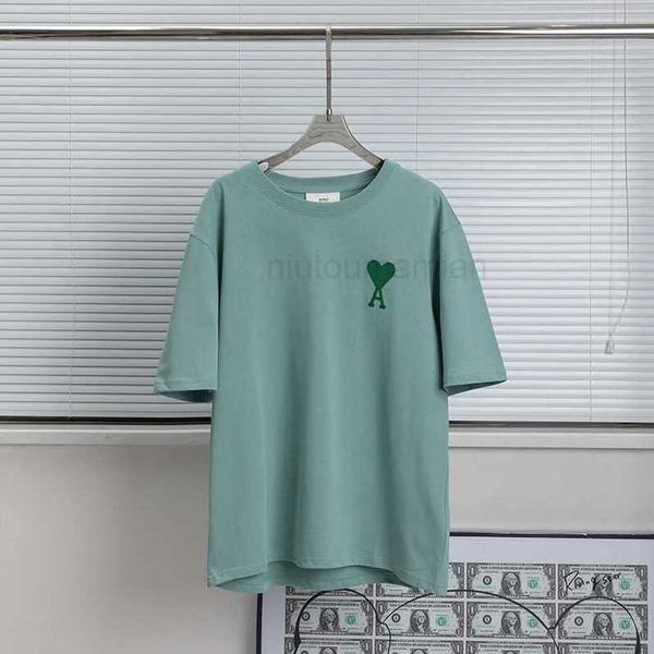 

t shirts for men women short amis men's poison tested embroidery quality same and color big sleeved love peach heart women's t-shi, White;black