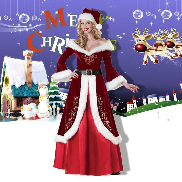

christmas set costume, couple's christmas apparel for festive cosplay, Black;red