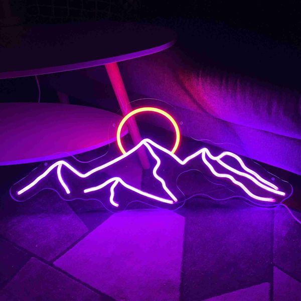 

Sun Moutain and Neon Sign Wall Art Hanging Decor Led Neon Light Home Wall Bedroom Kid Room Bar Birthday Decoration Lamp Sign HKD230825 ation