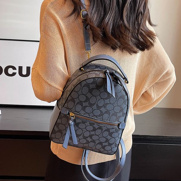 

factory wholesale women shoulder bag 3 colors simple color matching leather leisure backpack joker polka dot fashion handbag printed student