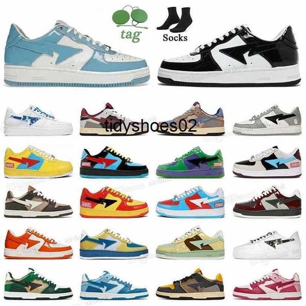 

2022 designer casual shoes platform sneakers sk8 sta patent leather green black white plate-forme for men women