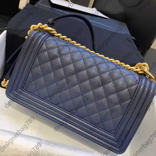 

luxury designer boy classic chain flap quilted bag women calfskin caviar leather shoulder bags crossbody handbags purses tote lady 1th