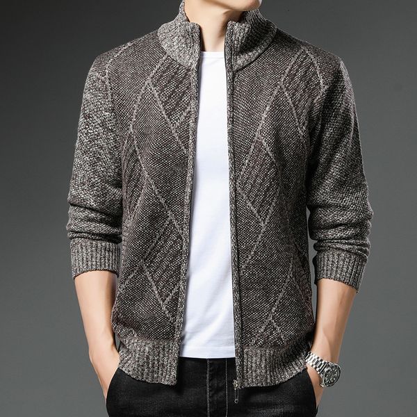 

men's sweaters 2023 autumnwinter men's sweater fashion knit cardigan korean casual jacket zipper 59 230828, White;black
