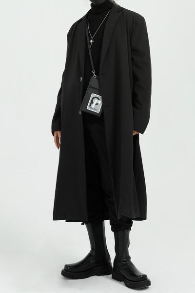 

men's jackets yamamoto autumn and winter japanese casual over the knee in long couples handsome trench coat men 230826, Black;brown