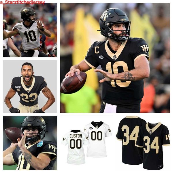 

wake forest demon deacons football jersey 27 travon west 87 jaydn girard 10 charlie gilliam 38 davaughn patterson 41 will towns 26 bryant 54, Black