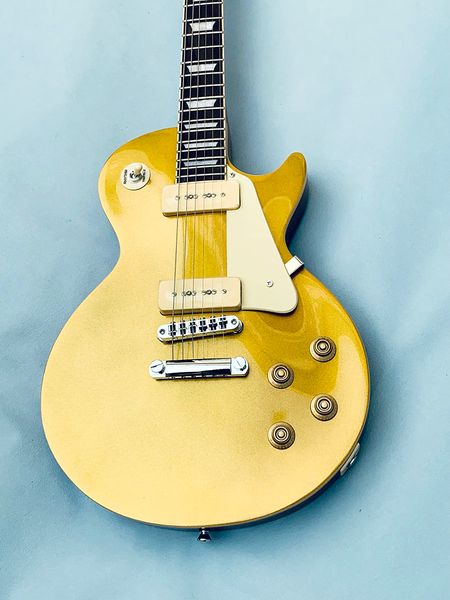 

electric guitar, p90, gold bone nut, small pin bridge, 6 string