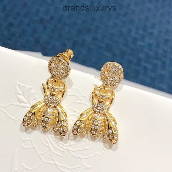

new diamond charm earrings designer earrings for woman 925 silver needle earrings brass fashion jewelry supply, Golden