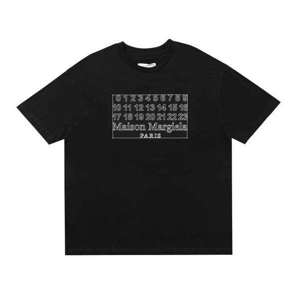 

digital designer summer t shirt niche margielas mm6 calendar printed short sleeved loose fitting casual trendy men and women's t-shirt, White;black