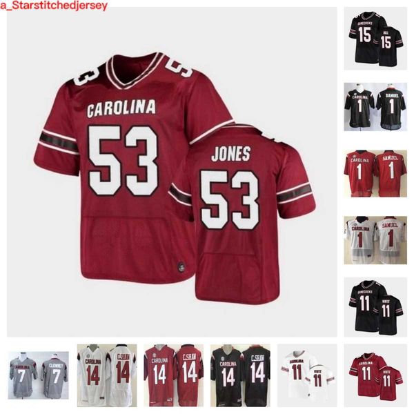 

south carolina gamecocks football jersye 62 wannamaker 73 ryan brubaker 83 kelton henderson 14 caldwell 25 zahbari sandy 13 kajuan banks 50, Black