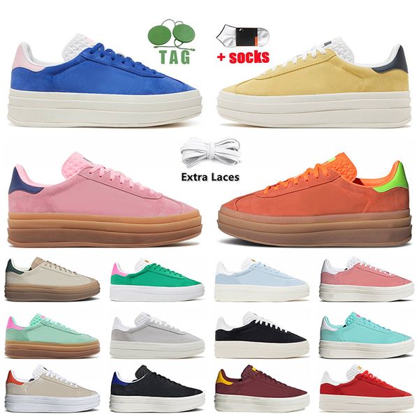

designer casual women gazelle bold platform shoes gazelles solar orange green pink glow gum almost yellow super pop white black trainers wom