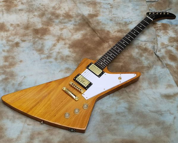 

electric guitar, korena explorer, yellow