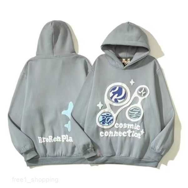 

mens designer broken planet hoodies graphic tee printed y2k hoody 3d foam graffiti letter sweater hip hop harajuku casual sweatshirts pullov, Black