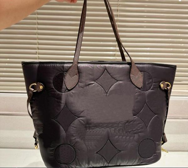 

designer totes handbag wallet fashion leather messenger shoulder winter down handbag women bags high capacity composite shopping bags 32cm