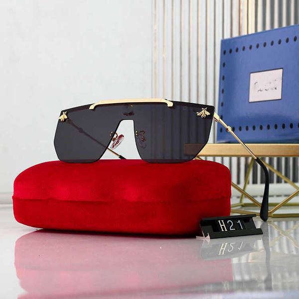 

designer sunglasses for women 2023 fashion metal sun shade sunglasses fashion little bee box one piece glasses men's and women's s, White;black