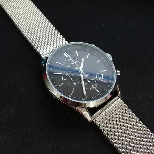 

selling men watches stainless mesh strap watch all dial work functional chronograph quartz watch waterproof satch high bnoswatch, Slivery;brown