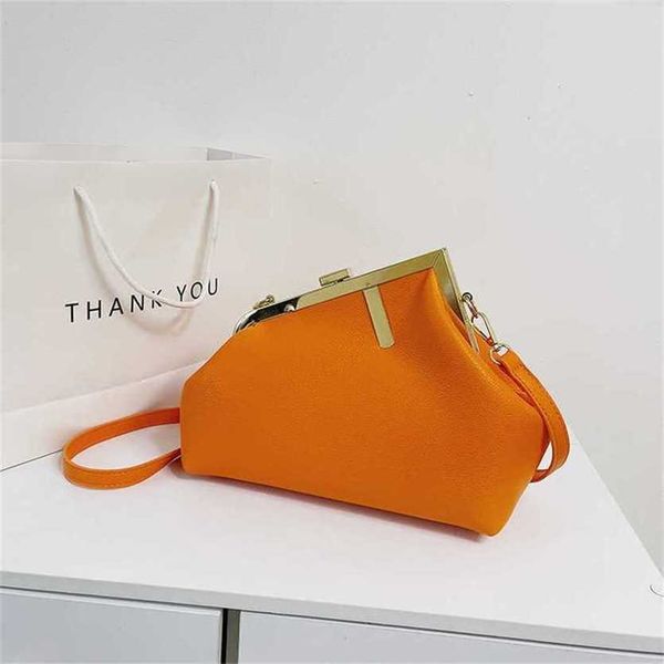 

22% off bag 2024 new launch designer handbag niche design clip mouth for women's high-end texture crossbody with mesh red