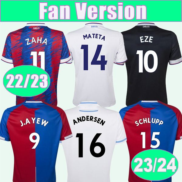 

2023 24 zaha edouard milivojevic mens soccer jerseys 22 23 eze schlupp mateta benteke olise j. ayew andersen mcarthur home away 3rd football, Black;yellow