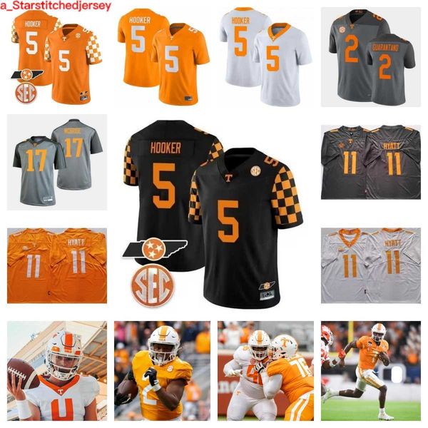 

2023 tennessee volunteers football 8 nico iamaleava 15 bru mccoy 53 daevin hobbs 1 dont'e thornton jr. 85 nathan leacock 31 caleb herri, Black