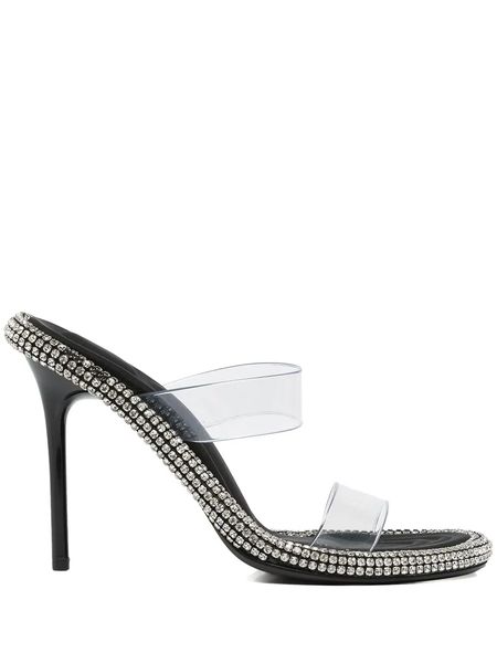 

designer slide sandals women's luxury nova crystal-embellished sandals 105mm open toes eu35-40 with box party, Black